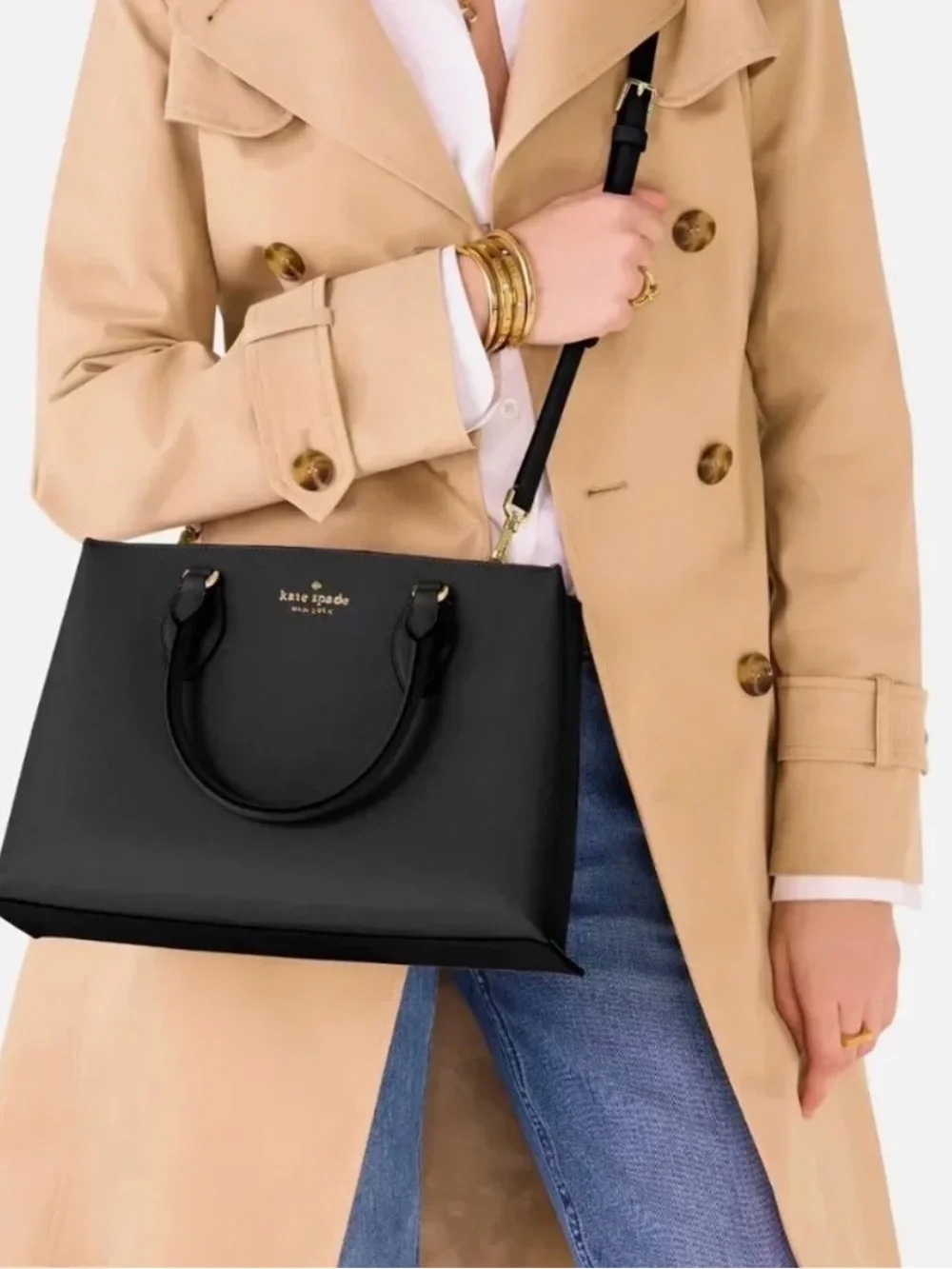 Kate Spade Rae Black Medium Satchel - NWT